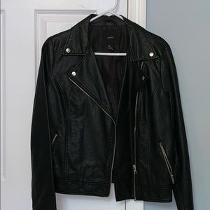 Faux black leather jacket
